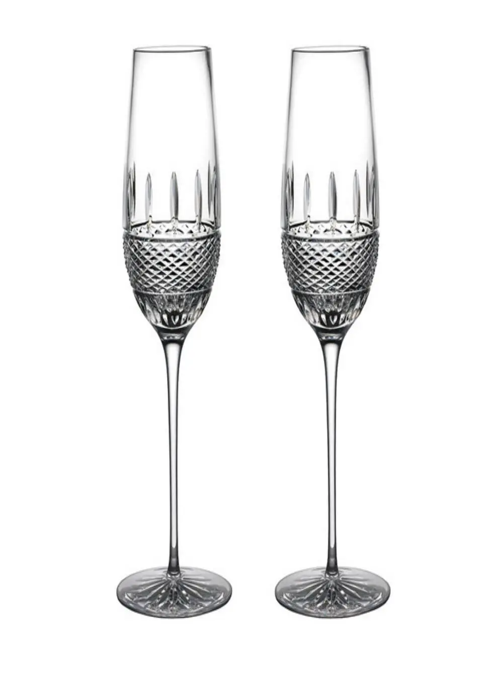Waterford Crystal Irish Lace Flute Set of 2